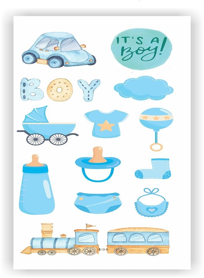 Craftastique Scrapbooking Baby Boy Elements & Tags Sheets (4 Sheets), Multicolour - Image 2